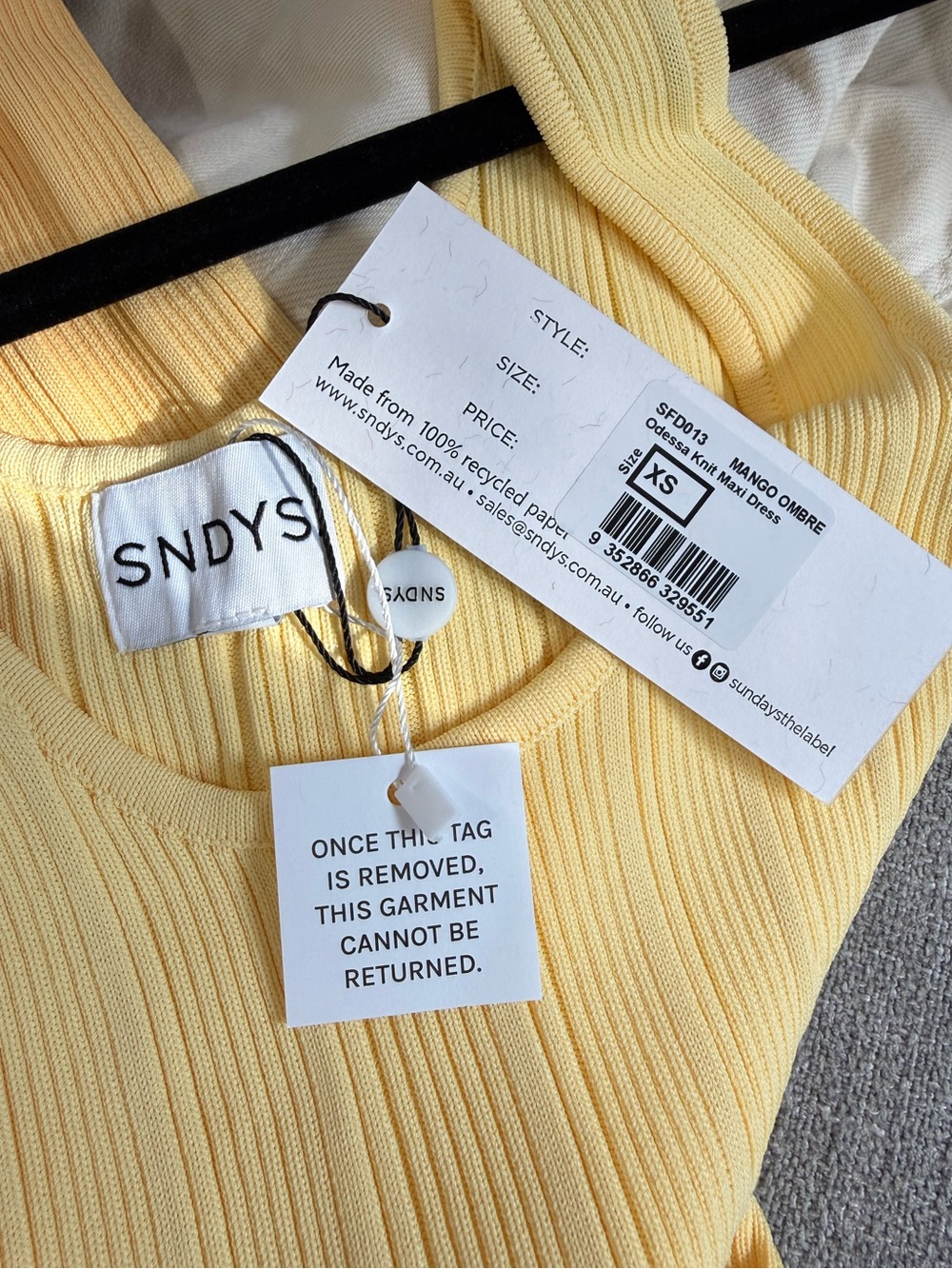 SNDYS Odessa Knit Maxi Dress in Mango Ombre NWT - Picture 6 of 7